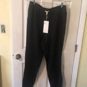 Eileen Fisher slouchy black linen pants L NWT